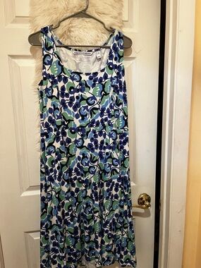 Blue & Green Floral Maxi Dress